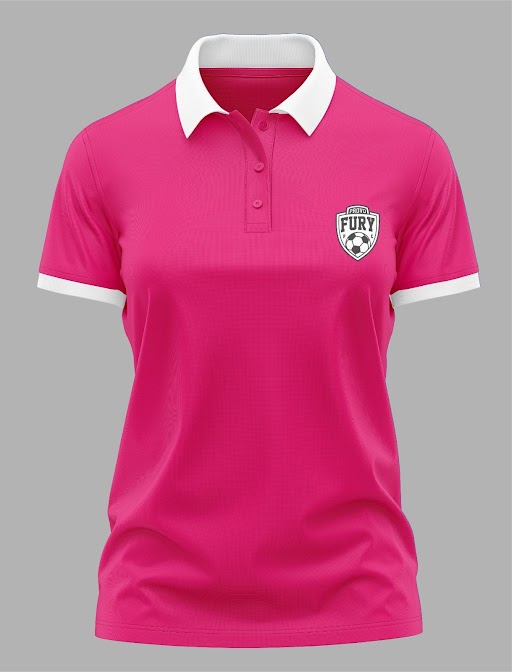 Polo Shirt (Woman, Bright Pink-White)